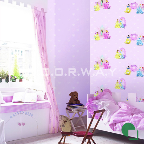 Giấy dán tường phòng ngủ màu hồng by kiến trúc Doorway 01