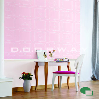 Giấy dán tường phòng ngủ màu hồng by kiến trúc Doorway 3