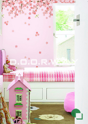 Giấy dán tường phòng ngủ màu hồng by kiến trúc Doorway 4