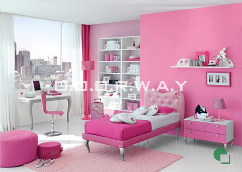 Giấy dán tường phòng ngủ màu hồng by kiến trúc Doorway 5
