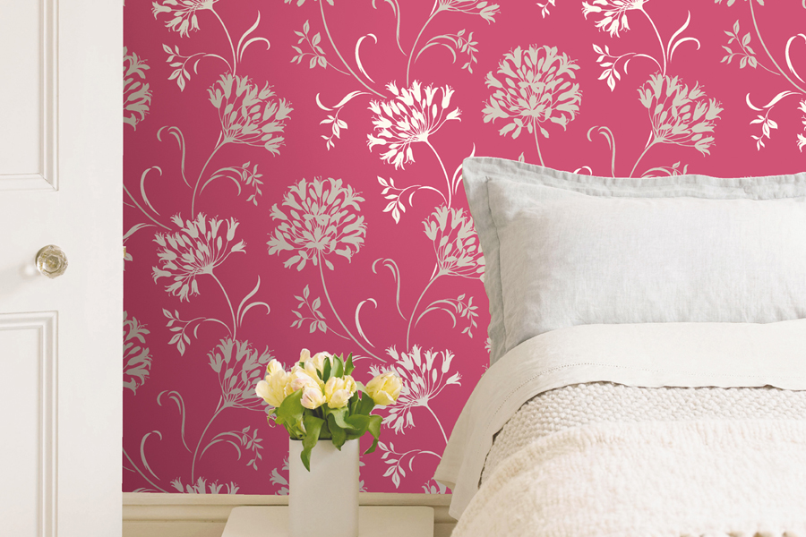 Giấy dán tường phòng ngủ màu hồng by kiến trúc Doorway ảnh tiêu biểu