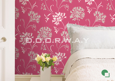 Giấy dán tường phòng ngủ màu hồng by kiến trúc Doorway 11
