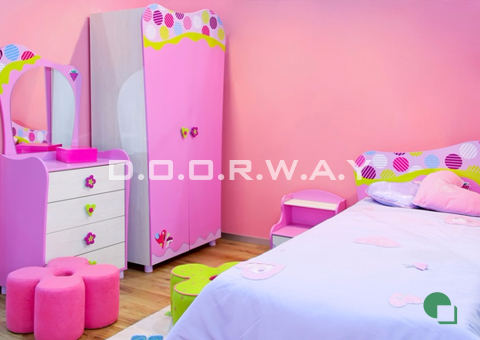 Giấy dán tường phòng ngủ màu hồng by kiến trúc Doorway 12