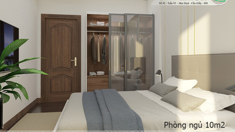 Thiết kế nội thất phòng ngủ nhỏ 10m2 cho vợ chồng trẻ by kiến trúc Doorway ảnh tiêu biểu