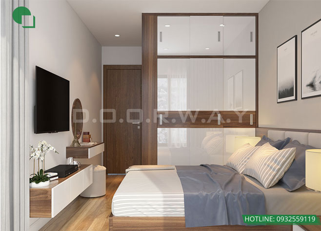Bí quyết thiết kế căn hộ 40m2 với 2 phòng ngủ tiết kiệm diện tích by kiến trúc Doorway, tận dụng chiều cao chung cư 2