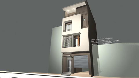 Bản vẽ thiết kế nhà 3 tầng 5x10m có gác lửng, có gara by kiến trúc Doorway ảnh tiêu biểu