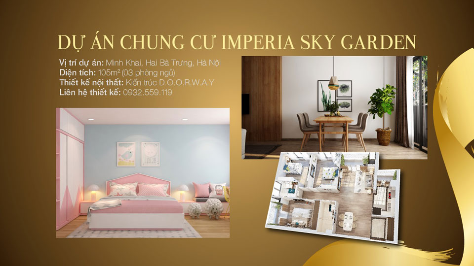 Ảnh tiêu biểu- Khám phá mẫu thiết kế căn hộ 105m2 Imperia Sky Garden - Căn hộ 3PN