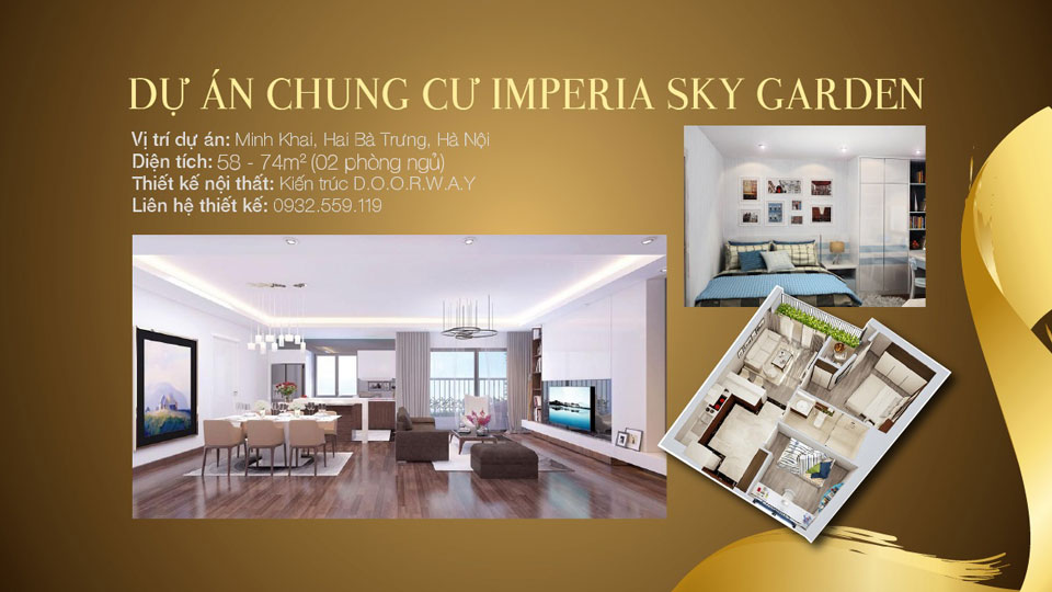 Ảnh tiêu biểu- Thiết kế căn hộ 2 phòng ngủ Imperia Sky Garden dành cho vợ chồng trẻ