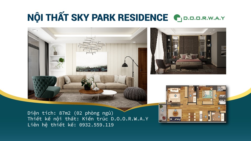 Ảnh tiêu biểu- [2019] Thiết kế căn hộ 87m2 Sky Park Residence - Nội thất sang trọng