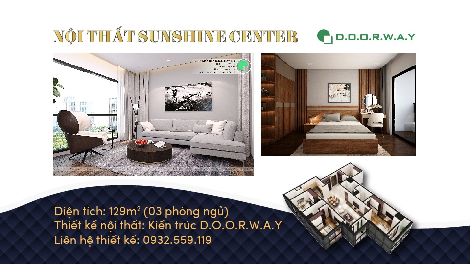 Ảnh tiêu biểu- Thiết kế nội thất căn 129m2 Sunshine Center - 3PN hiện đại