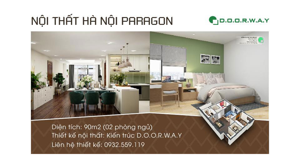 Ảnh tiêu biểu - Thiết kế nội thất căn 90m2 Hà Nội Paragon đẹp với 2PN