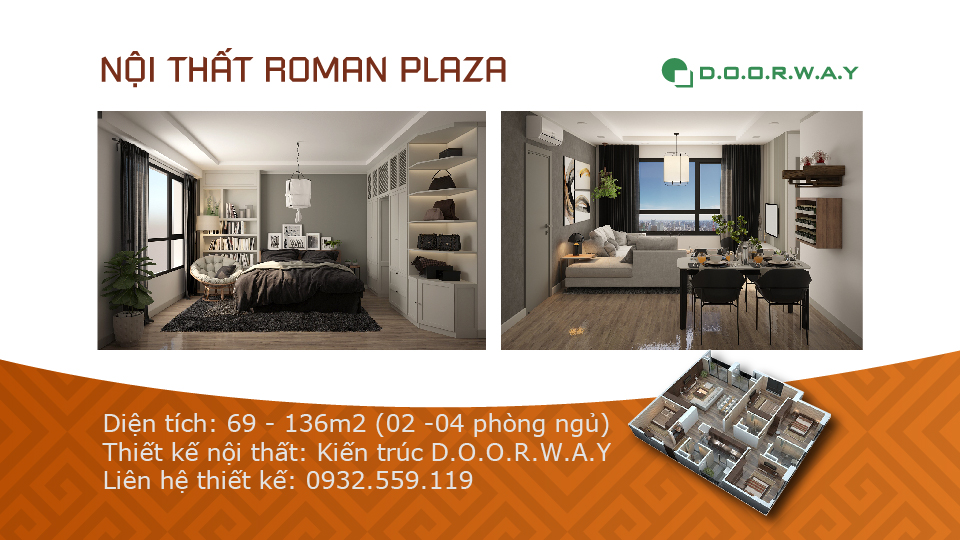 Ảnh tiêu biểu- Gợi ý mẫu thiết kế nội thất căn hộ Roman Plaza - 2PN, 3PN