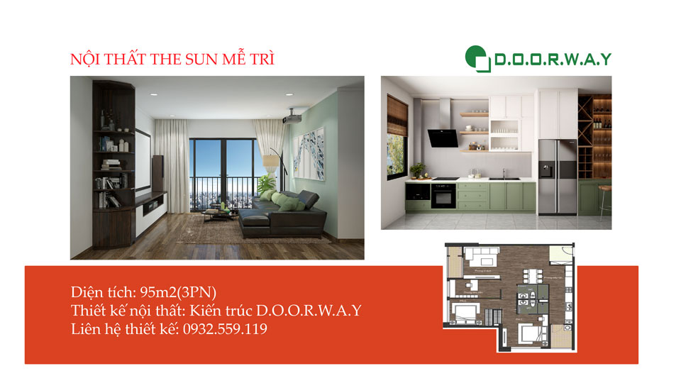 Ảnh tiêu biểu- Thiết kế nội thất căn 95m2 The Sun Mễ Trì - 3PN đẹp