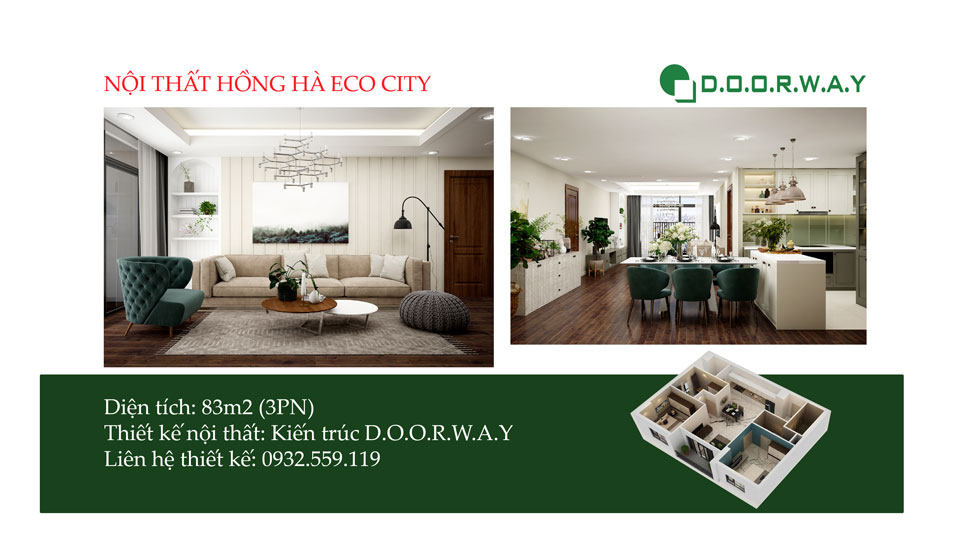 Ảnh tiêu biểu - [HOT] Mẫu nội thất căn 83m2 Hồng Hà Eco City - 3PN đơn giản