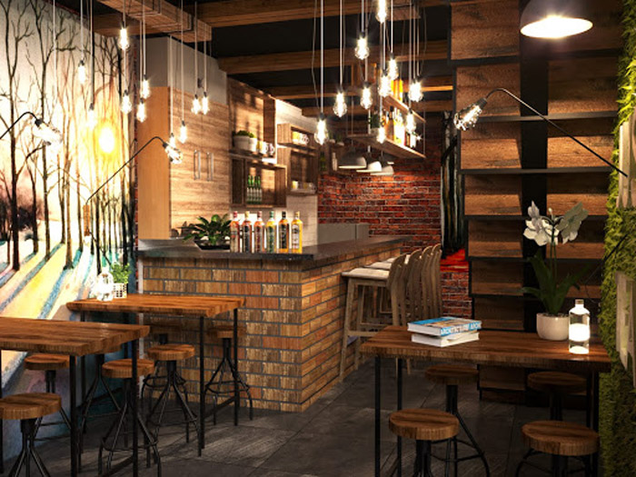 4-Thiết kế quán cafe bằng gỗ đơn giản, thu hút khách hàng