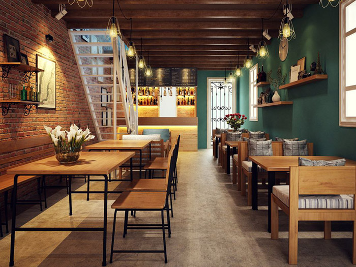 5-Thiết kế quán cafe bằng gỗ đơn giản, thu hút khách hàng