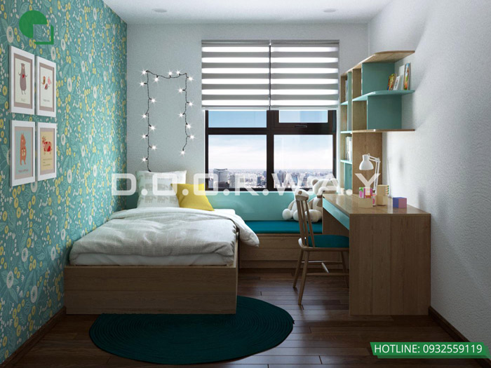 (2)Thiết kế chung cư 2 phòng ngủ phong cách trẻ trung