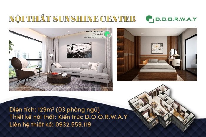 Ảnh tiêu biểu- Thiết kế nội thất căn 129m2 Sunshine Center - 3PN hiện đại