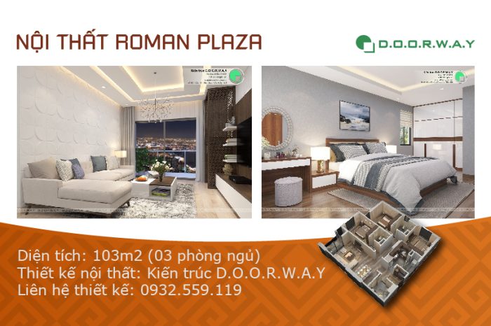 Ảnh tiêu biểu- Xem mẫu nội thất căn 103m2 Roman Plaza với 3PN đẹp