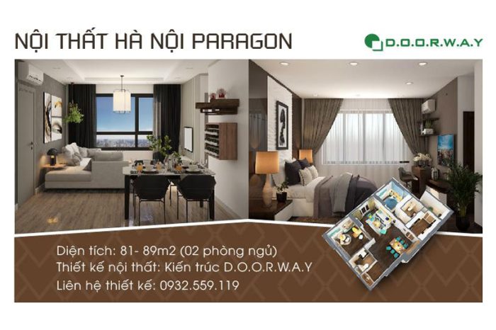 Ảnh tiêu biểu- Thiết kế nội thất căn 2 phòng ngủ Hà Nội Paragon