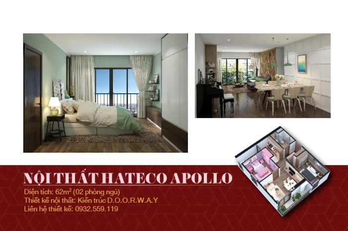 Ảnh tiêu biểu- Khám phá không gian nội thất căn 62m2 Hateco Apollo - 2PN đẹp