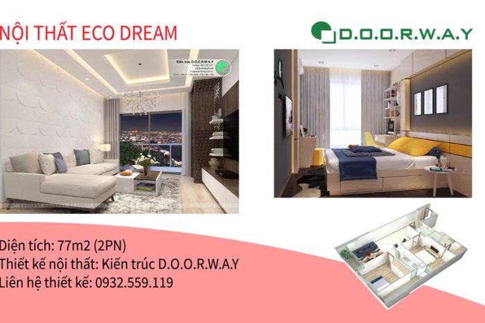 Ảnh tiêu biểu- [Căn 2PN đẹp] Thiết kế nội thất căn 77m2 Eco Dream 2019