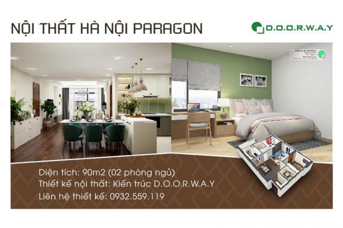 Ảnh tiêu biểu - Thiết kế nội thất căn 90m2 Hà Nội Paragon đẹp với 2PN