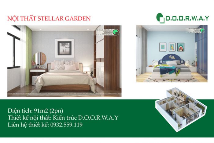 Ảnh tiêu biểu- Thiết kế nội thất căn 91m2 Stellla Garden phong cách hiện đại