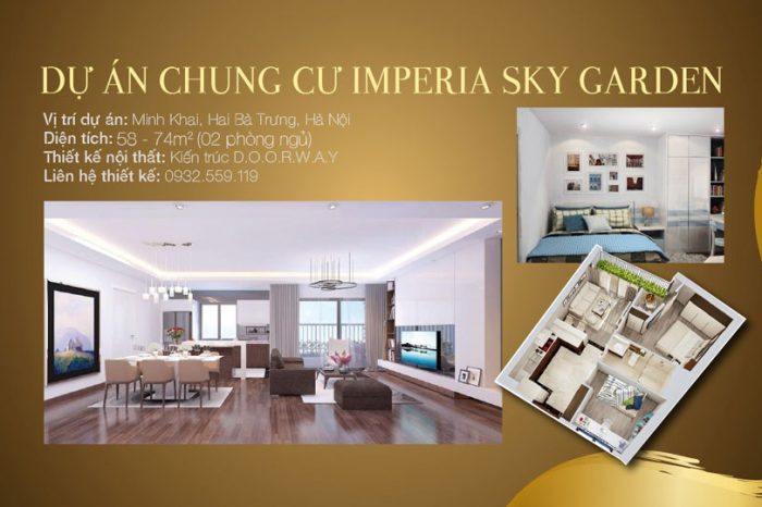 Ảnh tiêu biểu- Thiết kế căn hộ 2 phòng ngủ Imperia Sky Garden dành cho vợ chồng trẻ