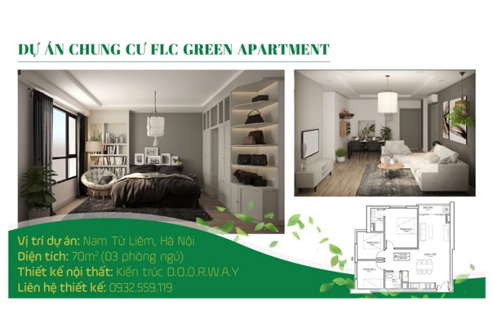 Ảnh tiêu biểu- Thiết kế căn hộ 70m2 FLC Green Apartment - Căn hộ 3 phòng ngủ