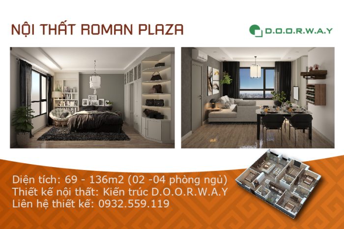 Ảnh tiêu biểu- Gợi ý mẫu thiết kế nội thất căn hộ Roman Plaza - 2PN, 3PN